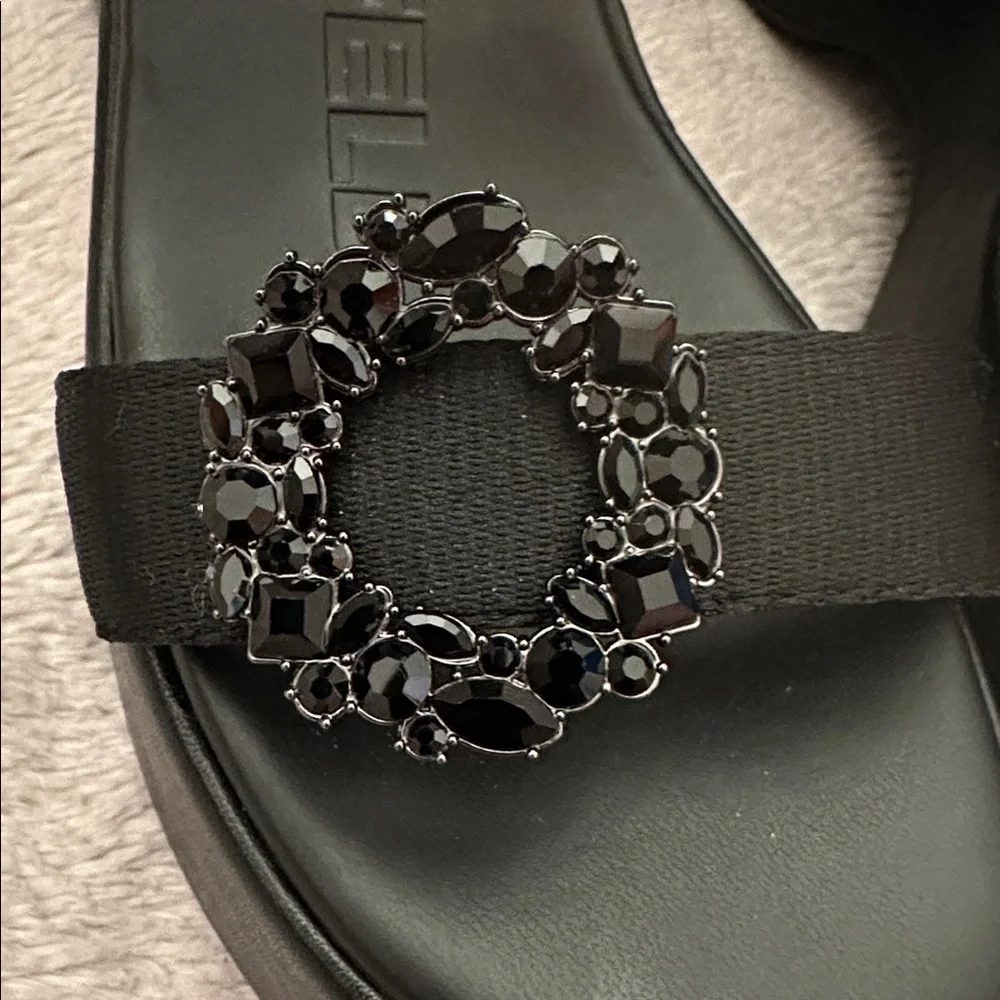 NWT Karl Lagerfeld Kiana Platform Wedge Sandal - Black - Women's Size 7.5 - Picture 10 of 12